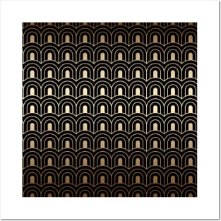 Art déco simple gold archs twenties abstract pattern Posters and Art